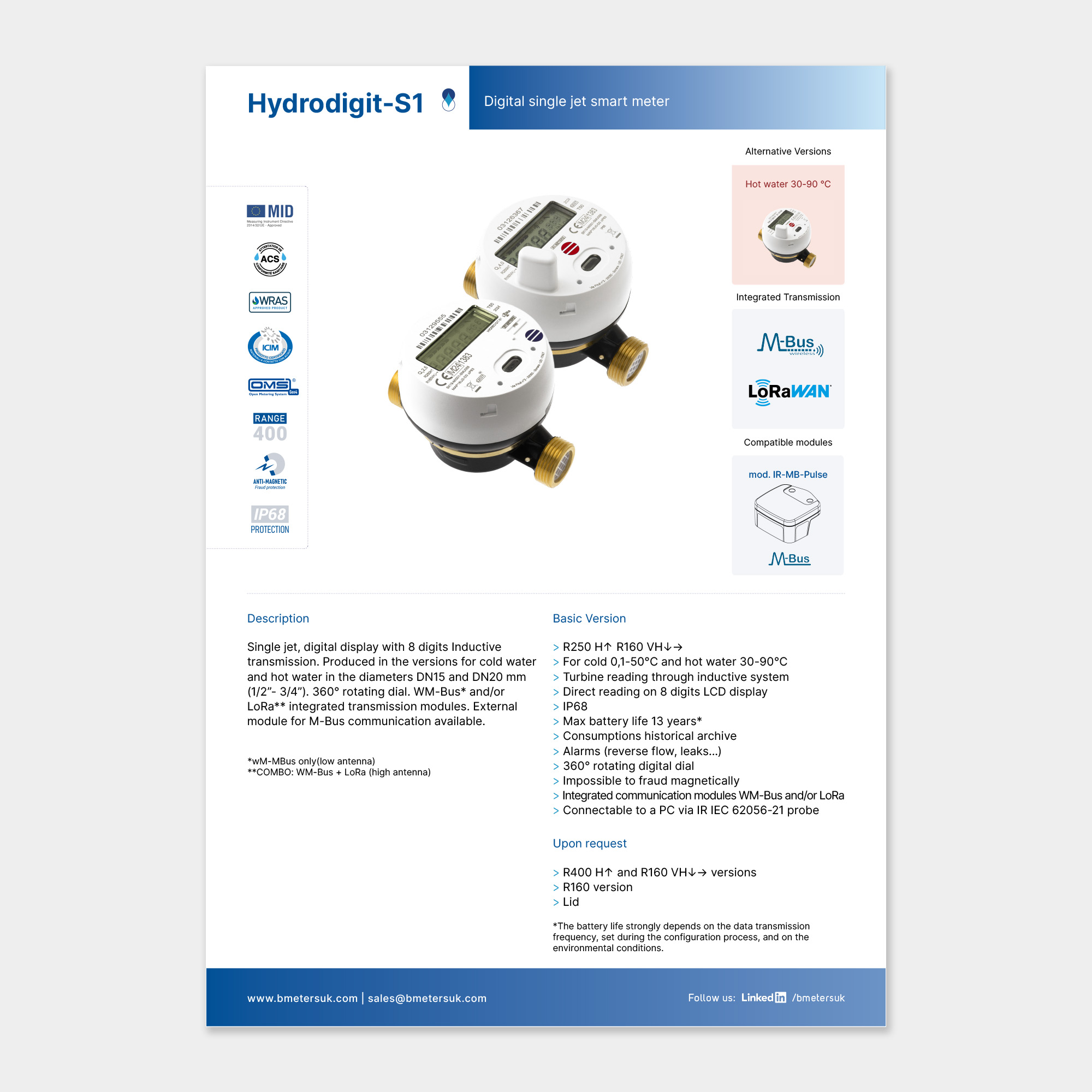 B Meters UK New Datasheet B Meters UK New Datasheet