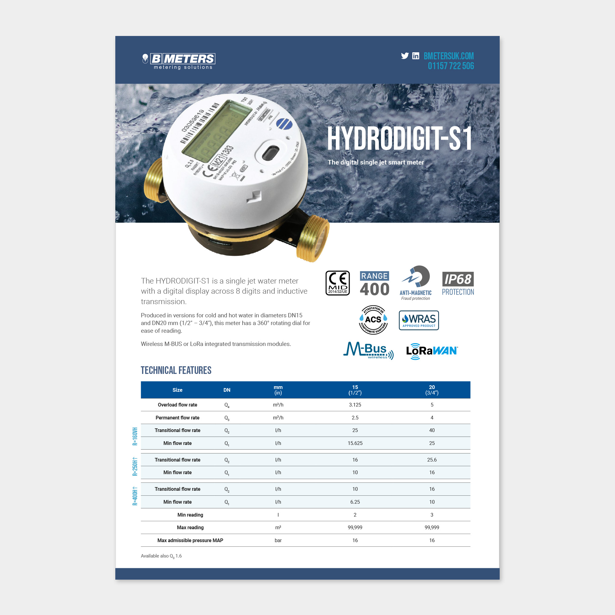 B Meters UK Old Datasheet B Meters UK Old Datasheet